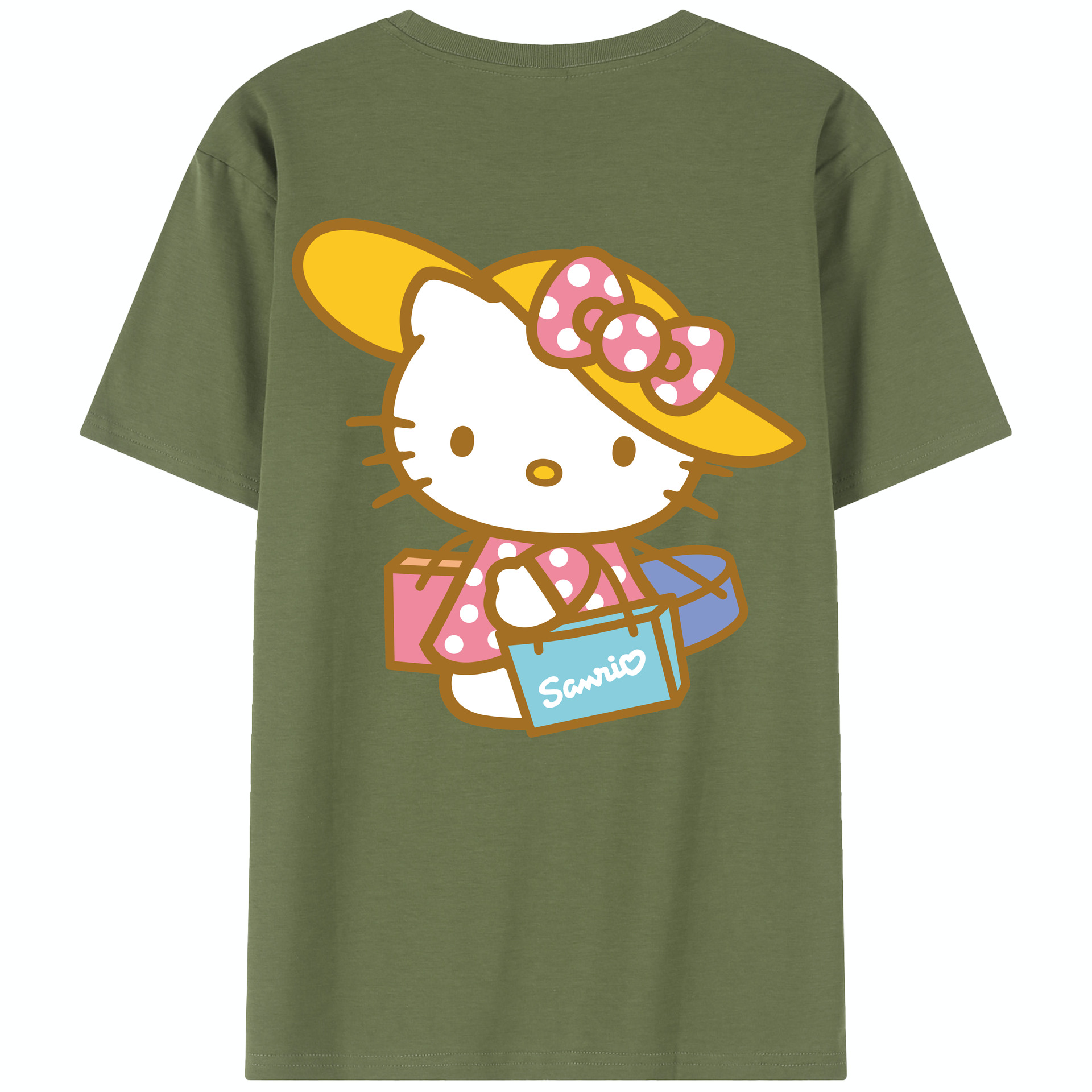 （画像用） Hello Kitty ハローキティ 綿100％半袖Tシャツ（背面プリント）